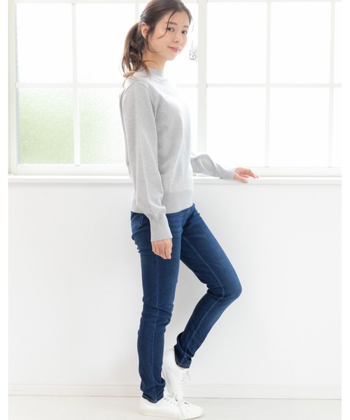 PREFERIR（プレフェリール）の「【ZOZOTOWN限定販売】暖かい ニット デニム レギンスパンツ.（保温発熱機能素材）（デニムパンツ・レディース・ブルー/ネイビー/ライトブルー/ブラック・SMALL/MEDIUM/LARGE/X-LARGE）」の14枚目の写真