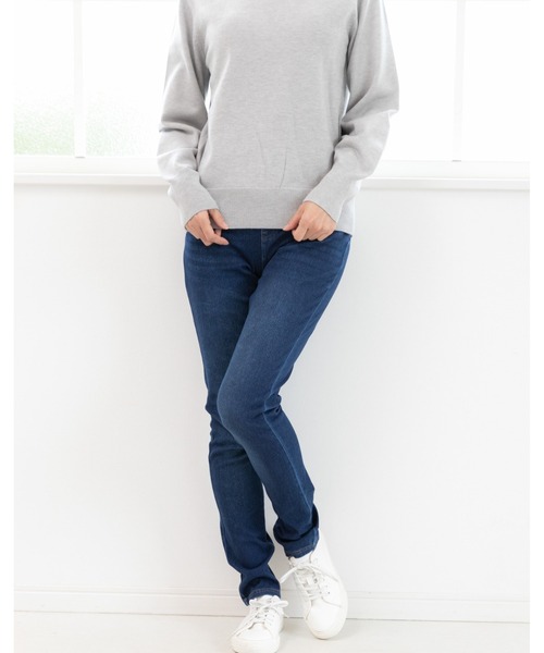 PREFERIR（プレフェリール）の「【ZOZOTOWN限定販売】暖かい ニット デニム レギンスパンツ.（保温発熱機能素材）（デニムパンツ・レディース・ブルー/ネイビー/ライトブルー/ブラック・SMALL/MEDIUM/LARGE/X-LARGE）」の18枚目の写真