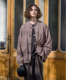 CASPER JOHN | Band-collar Tab Button Drape Shirts Jacket/バンドカラータブボタンドレープシャツジャケット(シャツ/ブラウス)