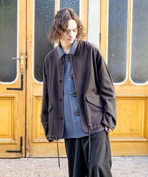 CASPER JOHN | Band-collar Tab Button Drape Shirts Jacket/バンドカラータブボタンドレープシャツジャケット(シャツ/ブラウス)