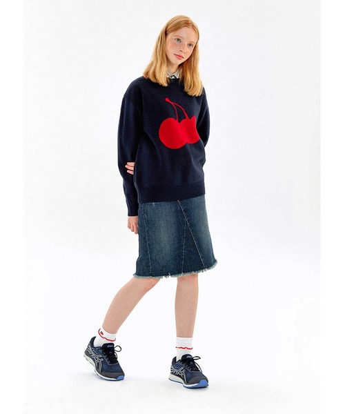 KIRSH(キルシー)の「【KOREA KIRSH オリジナルライン】『KIRSH/キルシー』ONE TONE CHERRY KNIT/ビッグチェリー ニットソー(ニット/セーター・レディース・ブラック/ブルー/ネイビー・FREE)」の5枚目の写真