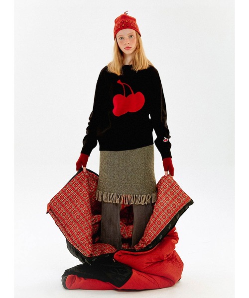 KIRSH(キルシー)の「【KOREA KIRSH オリジナルライン】『KIRSH/キルシー』ONE TONE CHERRY KNIT/ビッグチェリー ニットソー(ニット/セーター・レディース・ブラック/ブルー/ネイビー・FREE)」の12枚目の写真