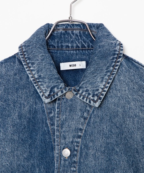 WEGO（ウィゴー）の「WEGO/【セットアップ対応商品】ケミカルデニムビッグシルエットジャケット（デニムジャケット・メンズ・インディゴブルー/ライトインディゴブルー・MEDIUM/LARGE）」の9枚目の写真