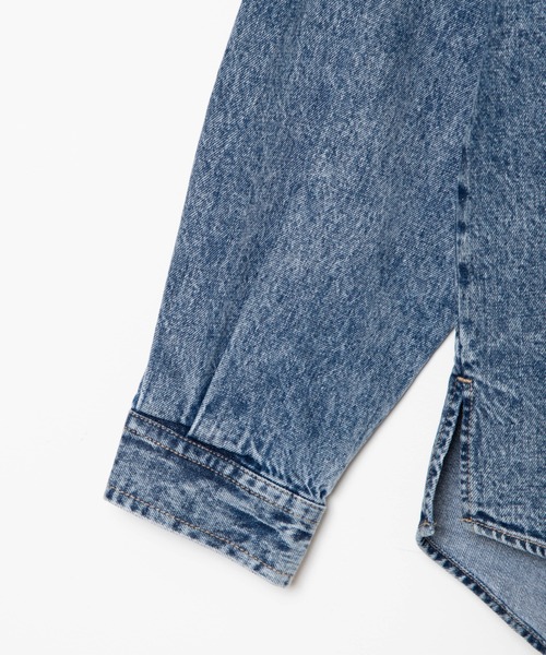 WEGO（ウィゴー）の「WEGO/【セットアップ対応商品】ケミカルデニムビッグシルエットジャケット（デニムジャケット・メンズ・インディゴブルー/ライトインディゴブルー・MEDIUM/LARGE）」の6枚目の写真