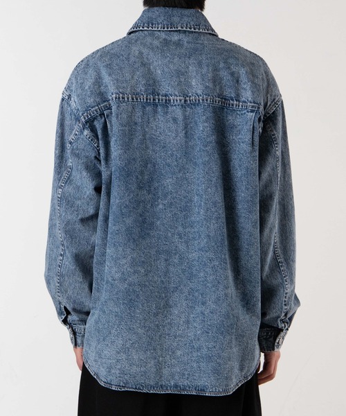 WEGO（ウィゴー）の「WEGO/【セットアップ対応商品】ケミカルデニムビッグシルエットジャケット（デニムジャケット・メンズ・インディゴブルー/ライトインディゴブルー・MEDIUM/LARGE）」の20枚目の写真