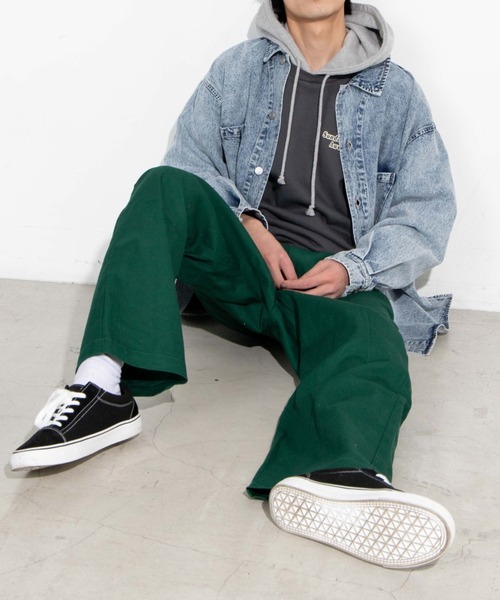 WEGO（ウィゴー）の「WEGO/【セットアップ対応商品】ケミカルデニムビッグシルエットジャケット（デニムジャケット・メンズ・インディゴブルー/ライトインディゴブルー・MEDIUM/LARGE）」の15枚目の写真