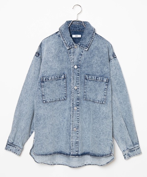 WEGO（ウィゴー）の「WEGO/【セットアップ対応商品】ケミカルデニムビッグシルエットジャケット（デニムジャケット・メンズ・インディゴブルー/ライトインディゴブルー・MEDIUM/LARGE）」の21枚目の写真