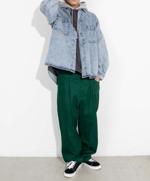 WEGO（ウィゴー）の「WEGO/【セットアップ対応商品】ケミカルデニムビッグシルエットジャケット（デニムジャケット・メンズ・インディゴブルー/ライトインディゴブルー・MEDIUM/LARGE）」の16枚目の写真