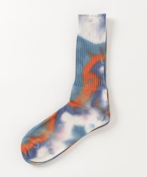 ANONYMOUSISM（アノニマスイズム）の「【ANONYMOUSISM】アノニマスイズム タイダイ クルー丈ソックス（ソックス/靴下・メンズ・ネイビー/ブラウン/ブルー/ピンク/レンガ/パープル/レッド/ミント/ワイン・25cm～27cm）」の3枚目の写真