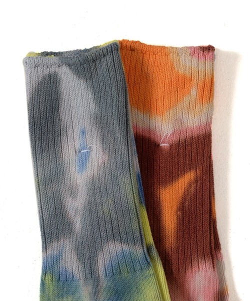 ANONYMOUSISM（アノニマスイズム）の「【ANONYMOUSISM】アノニマスイズム タイダイ クルー丈ソックス（ソックス/靴下・メンズ・ネイビー/ブラウン/ブルー/ピンク/レンガ/パープル/レッド/ミント/ワイン・25cm～27cm）」の18枚目の写真