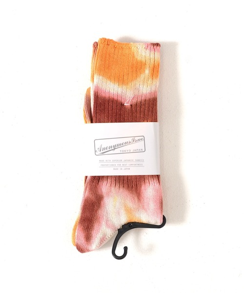 ANONYMOUSISM（アノニマスイズム）の「【ANONYMOUSISM】アノニマスイズム タイダイ クルー丈ソックス（ソックス/靴下・メンズ・ネイビー/ブラウン/ブルー/ピンク/レンガ/パープル/レッド/ミント/ワイン・25cm～27cm）」の17枚目の写真