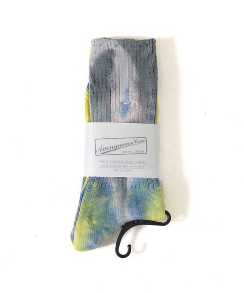 ANONYMOUSISM（アノニマスイズム）の「【ANONYMOUSISM】アノニマスイズム タイダイ クルー丈ソックス（ソックス/靴下・メンズ・ネイビー/ブラウン/ブルー/ピンク/レンガ/パープル/レッド/ミント/ワイン・25cm～27cm）」の16枚目の写真