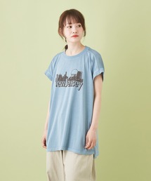 CUBE SUGAR（キューブシュガー）の「空紡糸天竺 切替 フレンチチュニック（Tシャツ/カットソー）」
