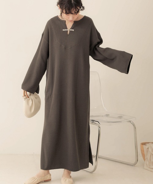 セール Web限定 チャイナボタンワッフルワンピース ワンピース Bab バブ のファッション通販 Zozotown