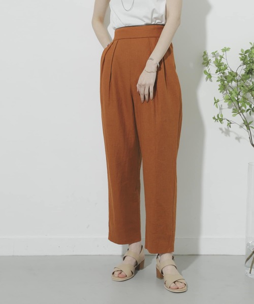 SENSE OF PLACE by URBAN RESEARCH（センスオブプレイスバイアーバンリサーチ）の「リネンヘリンボーンパイピングパンツ（その他パンツ・レディース・オレンジ/ブラック/アイボリー・SMALL/MEDIUM）」の4枚目の写真