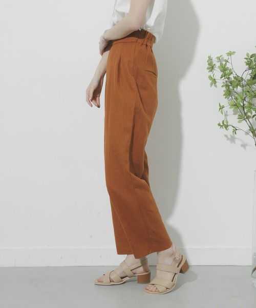 SENSE OF PLACE by URBAN RESEARCH（センスオブプレイスバイアーバンリサーチ）の「リネンヘリンボーンパイピングパンツ（その他パンツ・レディース・オレンジ/ブラック/アイボリー・SMALL/MEDIUM）」の5枚目の写真