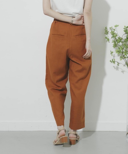 SENSE OF PLACE by URBAN RESEARCH（センスオブプレイスバイアーバンリサーチ）の「リネンヘリンボーンパイピングパンツ（その他パンツ・レディース・オレンジ/ブラック/アイボリー・SMALL/MEDIUM）」の6枚目の写真