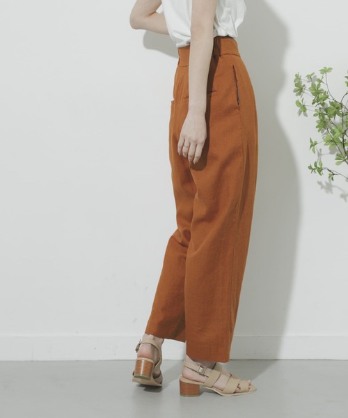 SENSE OF PLACE by URBAN RESEARCH（センスオブプレイスバイアーバンリサーチ）の「リネンヘリンボーンパイピングパンツ（その他パンツ・レディース・オレンジ/ブラック/アイボリー・SMALL/MEDIUM）」の7枚目の写真