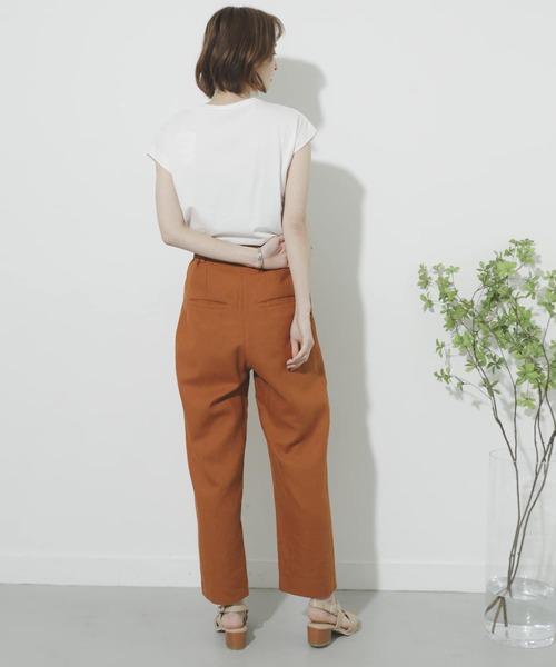 SENSE OF PLACE by URBAN RESEARCH（センスオブプレイスバイアーバンリサーチ）の「リネンヘリンボーンパイピングパンツ（その他パンツ・レディース・オレンジ/ブラック/アイボリー・SMALL/MEDIUM）」の11枚目の写真