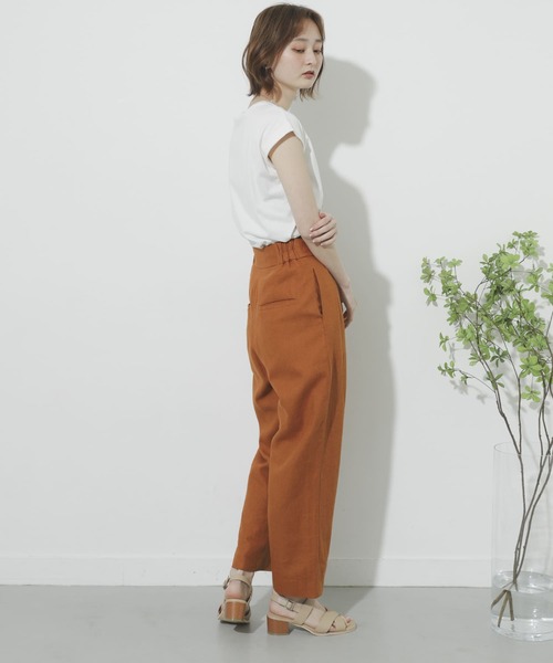 SENSE OF PLACE by URBAN RESEARCH（センスオブプレイスバイアーバンリサーチ）の「リネンヘリンボーンパイピングパンツ（その他パンツ・レディース・オレンジ/ブラック/アイボリー・SMALL/MEDIUM）」の12枚目の写真