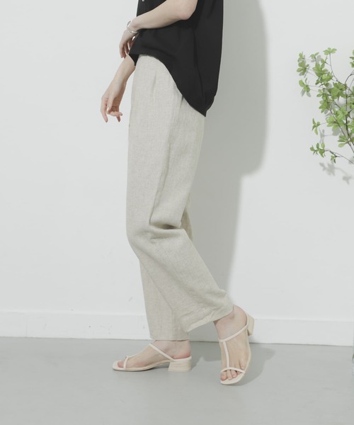 SENSE OF PLACE by URBAN RESEARCH（センスオブプレイスバイアーバンリサーチ）の「リネンヘリンボーンパイピングパンツ（その他パンツ・レディース・オレンジ/ブラック/アイボリー・SMALL/MEDIUM）」の13枚目の写真