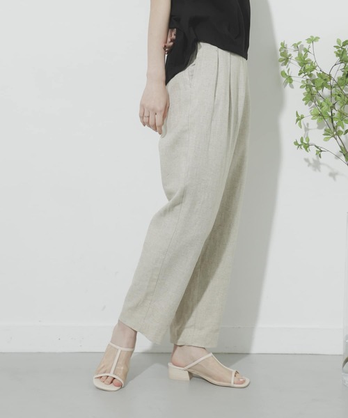 SENSE OF PLACE by URBAN RESEARCH（センスオブプレイスバイアーバンリサーチ）の「リネンヘリンボーンパイピングパンツ（その他パンツ・レディース・オレンジ/ブラック/アイボリー・SMALL/MEDIUM）」の16枚目の写真