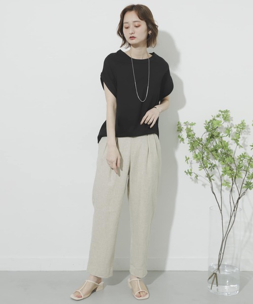 SENSE OF PLACE by URBAN RESEARCH（センスオブプレイスバイアーバンリサーチ）の「リネンヘリンボーンパイピングパンツ（その他パンツ・レディース・オレンジ/ブラック/アイボリー・SMALL/MEDIUM）」の17枚目の写真