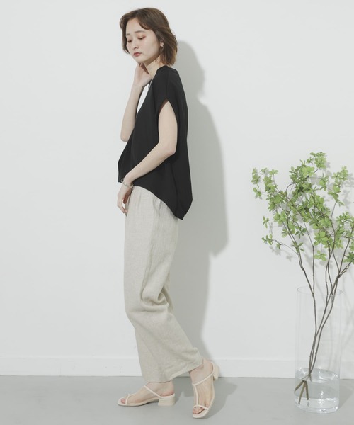 SENSE OF PLACE by URBAN RESEARCH（センスオブプレイスバイアーバンリサーチ）の「リネンヘリンボーンパイピングパンツ（その他パンツ・レディース・オレンジ/ブラック/アイボリー・SMALL/MEDIUM）」の18枚目の写真