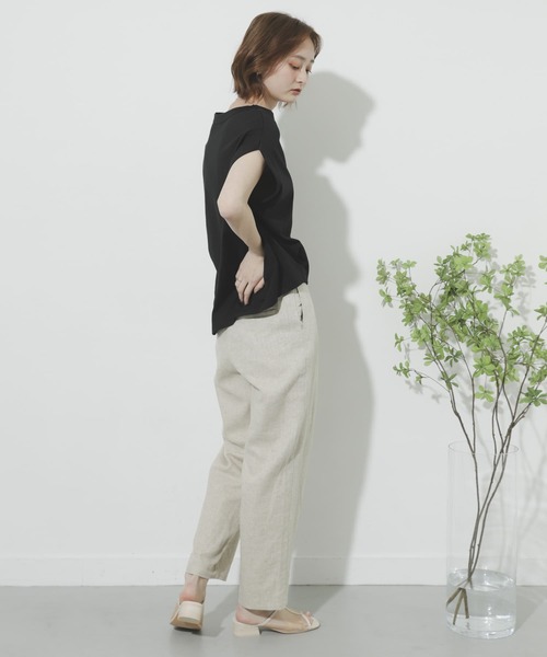 SENSE OF PLACE by URBAN RESEARCH（センスオブプレイスバイアーバンリサーチ）の「リネンヘリンボーンパイピングパンツ（その他パンツ・レディース・オレンジ/ブラック/アイボリー・SMALL/MEDIUM）」の20枚目の写真