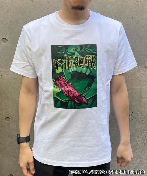 呪術廻戦（ジュジュツカイセン）の「呪術廻戦キービジュアルメンズTシャツ（Tシャツ/カットソー・メンズ・ホワイト/ブラック・LL/S/M/L）」の2枚目の写真