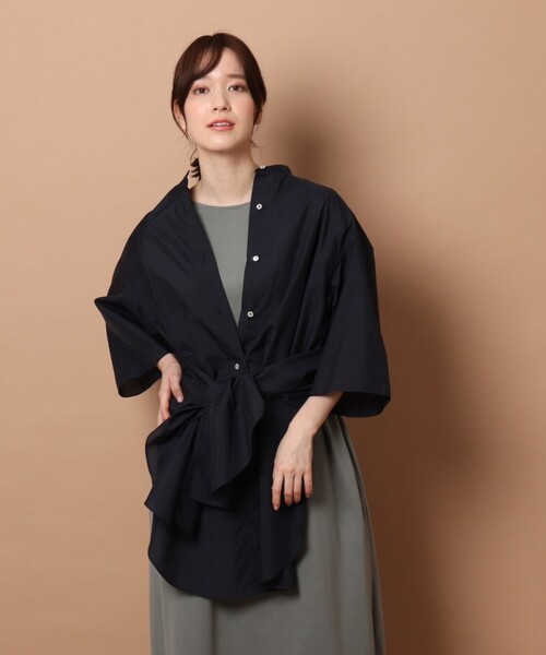 美品 HAVEL Studio ハーヴェル スタジオ 半袖 シャツ ブラウス カットソー ノーカラー バックスリット トップス 36 グレー レディース 古着 中古 美品 HAVEL Studio ハーヴェル スタジオ 半袖 シャツ ブラウス