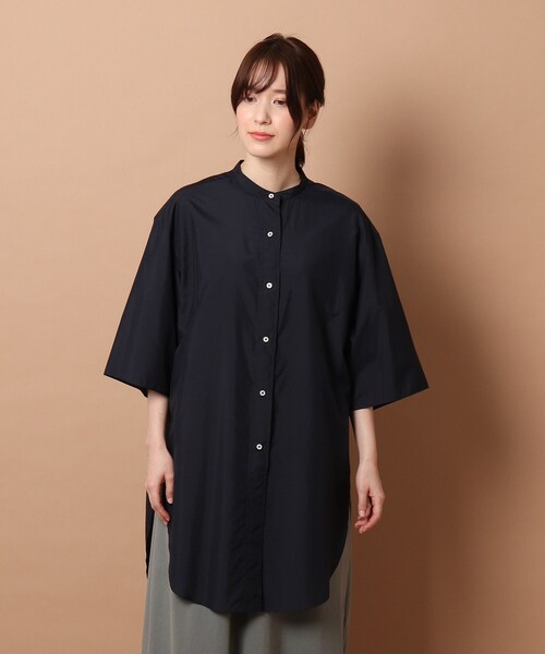 美品 HAVEL Studio ハーヴェル スタジオ 半袖 シャツ ブラウス カットソー ノーカラー バックスリット トップス 36 グレー レディース 古着 中古 美品 HAVEL Studio ハーヴェル スタジオ 半袖 シャツ ブラウス