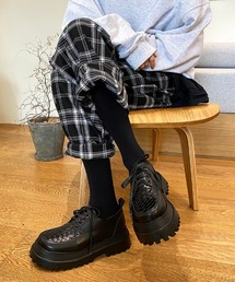 厚底レースアップドレスシューズ