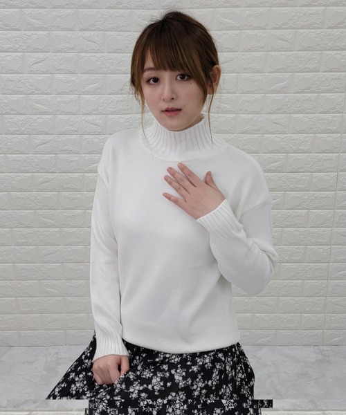 Lace Ladies(レースレディース)の「ハイネック 長袖 ふわふわ 無地ニット(ニット/セーター・レディース・ブラック/ピンク/グレー/ホワイト/テラコッタ/ベージュ・FREE)」の18枚目の写真
