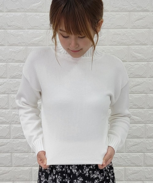Lace Ladies(レースレディース)の「ハイネック 長袖 ふわふわ 無地ニット(ニット/セーター・レディース・ブラック/ピンク/グレー/ホワイト/テラコッタ/ベージュ・FREE)」の15枚目の写真