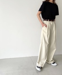 CANAL JEAN | via j(ヴィアジェイ) コットンレーヨンタックパンツ(その他パンツ)