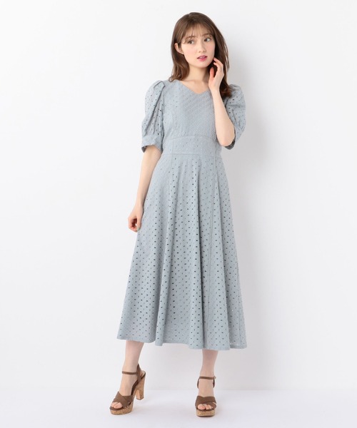 MISCH MASCH（ミッシュマッシュ）の「綿レースワンピース（ワンピース・レディース・モカ/グリーン系その他/ホワイト・MEDIUM）」の3枚目の写真