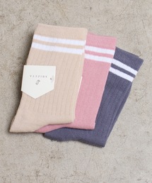 SHIZUTA | SZT:バイカラー 2ライン リブソックス 3足セット(ソックス/靴下)