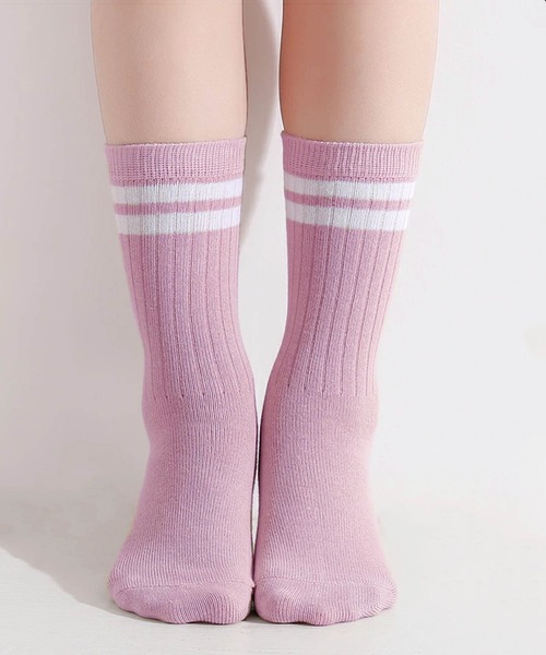 SZT:バイカラー 2ライン リブソックス 3足セット（ソックス/靴下