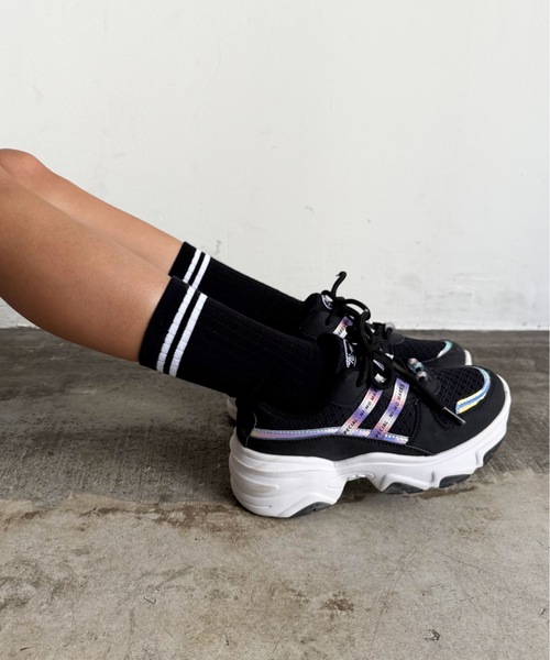 SHIZUTA（シズタ）の「SZT:バイカラー 2ライン リブソックス 3足セット（ソックス/靴下・キッズ・ベージュ/ネイビー/ブラック・MEDIUM/LARGE）」の16枚目の写真