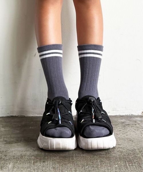 SHIZUTA（シズタ）の「SZT:バイカラー 2ライン リブソックス 3足セット（ソックス/靴下・キッズ・ベージュ/ネイビー/ブラック・MEDIUM/LARGE）」の22枚目の写真