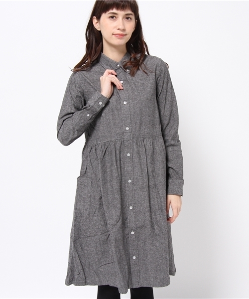 BEAMS BOY（ビームスボーイ）の「BEAMS BOY / シャンブレー シャツワンピース 14FW **（ワンピース・レディース・ネイビー/ブラック・ONE SIZE）」の19枚目の写真