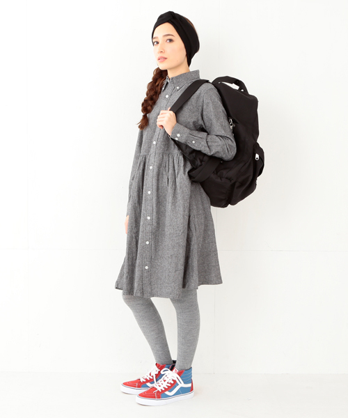 BEAMS BOY（ビームスボーイ）の「BEAMS BOY / シャンブレー シャツワンピース 14FW **（ワンピース・レディース・ネイビー/ブラック・ONE SIZE）」の20枚目の写真