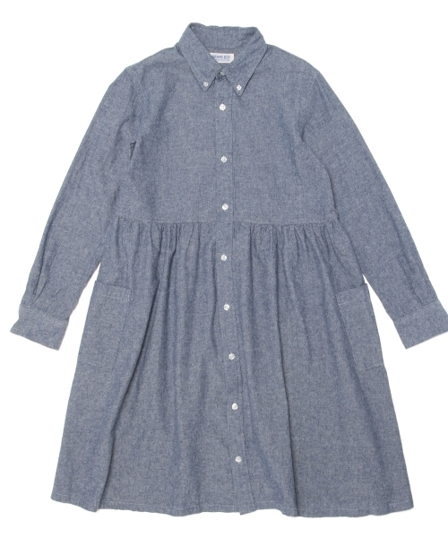 BEAMS BOY（ビームスボーイ）の「BEAMS BOY / シャンブレー シャツワンピース 14FW **（ワンピース・レディース・ネイビー/ブラック・ONE SIZE）」の16枚目の写真