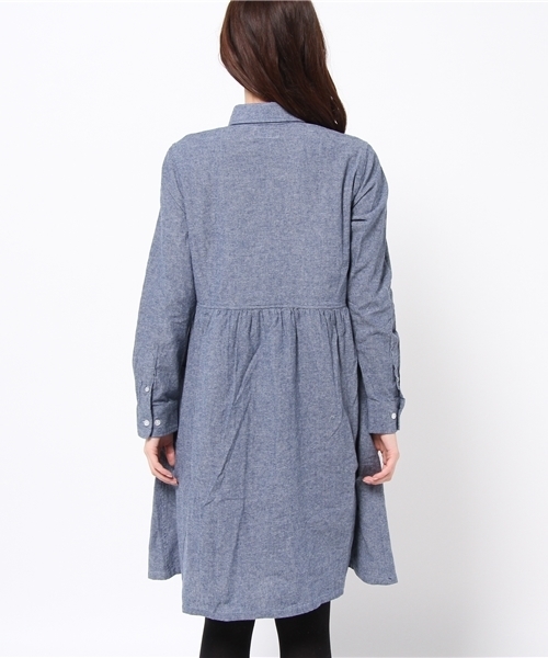 BEAMS BOY（ビームスボーイ）の「BEAMS BOY / シャンブレー シャツワンピース 14FW **（ワンピース・レディース・ネイビー/ブラック・ONE SIZE）」の13枚目の写真