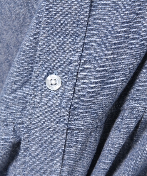 BEAMS BOY（ビームスボーイ）の「BEAMS BOY / シャンブレー シャツワンピース 14FW **（ワンピース・レディース・ネイビー/ブラック・ONE SIZE）」の9枚目の写真