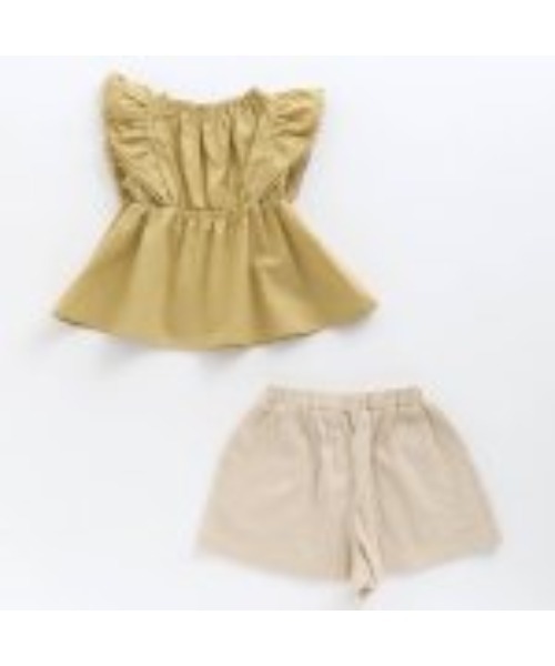 apres les cours（アプレレクール）の「ラッフルチュニック＆サッカーショートパンツSET（チュニック・キッズ・アイボリー/イエロー・80/90/100/110/120/130）」の6枚目の写真