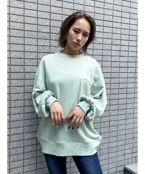 ENVYM（アンビー）の「ウェーブロゴＰＯ（スウェット・レディース・ホワイト/グリーン/ベージュ・FREE）」の6枚目の写真