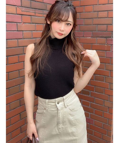 RESEXXY（リゼクシー）の「タートルノースリニットトップス（ニット/セーター・レディース・ブラック/ベージュ/オレンジ/アイボリー・FREE）」の12枚目の写真