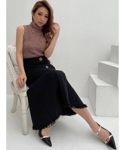 RESEXXY（リゼクシー）の「タートルノースリニットトップス（ニット/セーター・レディース・ブラック/ベージュ/オレンジ/アイボリー・FREE）」の22枚目の写真